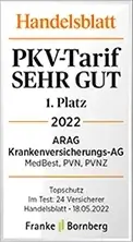 Handelsblatt - PKV Tarif Sehr Gut - Franke Bornberg